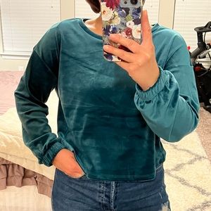 NWT Stunning Teal Velour Top